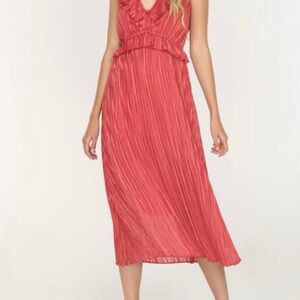 Adelyn Rae Cladelle Pleated Dress V-Neck Sleeveless Size Small